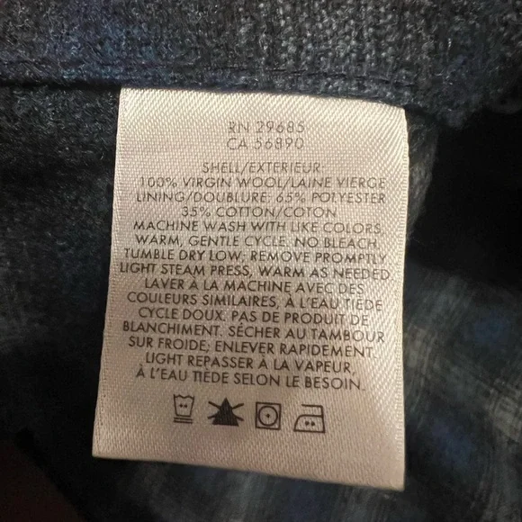 Pendleton Men’s Canyon Shirt 100% Virgin Wool Blue Grey Plaid Western Size XL - Picture 8 of 8